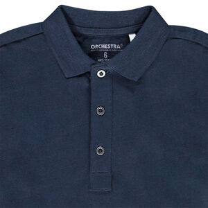 Polo manches longues uni en coton pour enfant garçon 