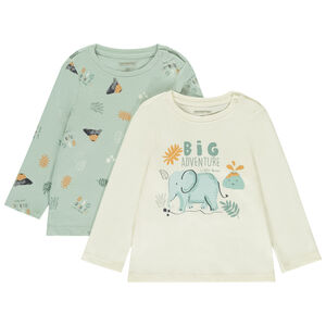 Lot de 2 t-shirts manches longues fantaisie pour bébé garçon  