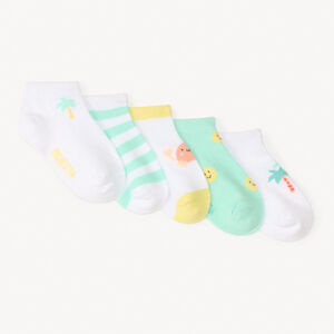 Lot de 5 chaussettes courtes fantaisie motifs plage pour bébé garçon 