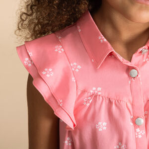 Robe manches courtes imprimé fleuri pour fille 