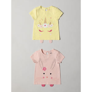 T-shirt manches courtes en coton à imprimé fantaisie 