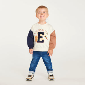 Sweat oversize bicolore bébé garçon esprit campus 