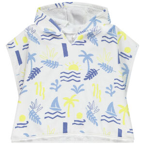 Cape de bain en éponge imprimé arty pour bébé garçon 