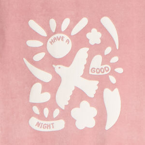 Set pyjama en velours printé uni pour fille 