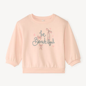 Sweat en molleton 1/2 oversize print fantaisie pour bébé fille 