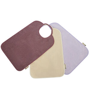 Lot de 3 bavoirs éponge à encolure élastiquée violet 