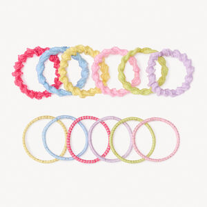 Lot de 12 élastiques fantaisie multicolores pour fille 