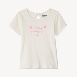 T-shirt manches courtes print cœurs pour bébé fille 