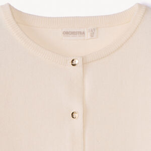 Gilet en tricot uni festonné pour fille 