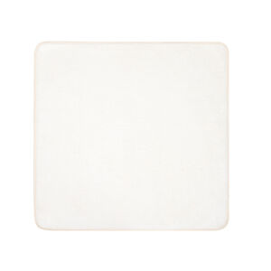 Couverture bi-matière 80 x 80 cm imprimé moutons La Vie à la Ferme beige 