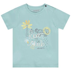 T-shirt en jersey print animal avec message en relief pour bébé garçon 