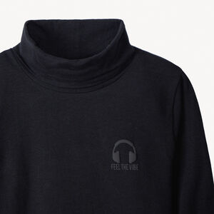 Lot de 2 sous-pulls à col roulé unis avec puff print pour garçon  