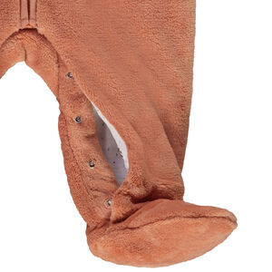 Combi-pilote en sherpa uni à capuche fantaisie pour bébé 