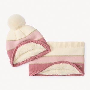 Set bonnet + snood Papillon effet color block pour fille 