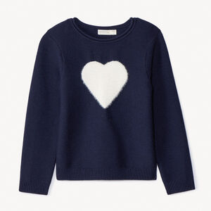 Pull manches longues tricot à motif pelucheux pour fille 