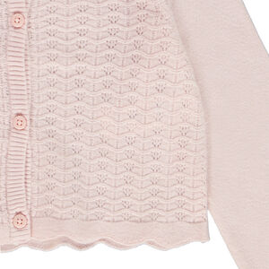 Gilet court en tricot ajouré pour fille 