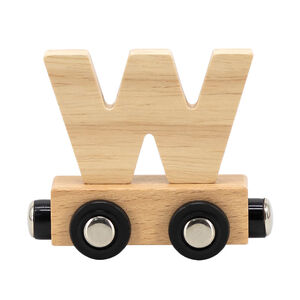 Lettre "W" en bois pour train 