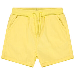 Short uni en toile à taille élastiquée   