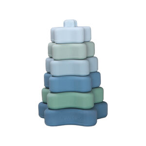 Tour d'empilage étoiles en silicone bleu 