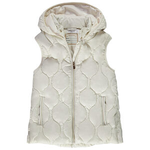 Doudoune longue sans manches à capuche pour fille 