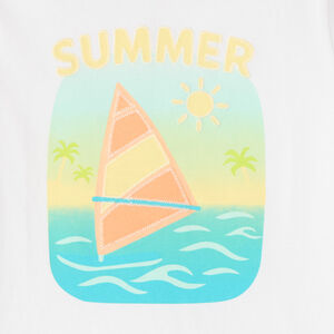 T-shirt manches courtes uni print estival fantaisie pour garçon 