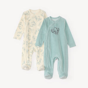 Lot de 2 dors-bien en velours bébé garçon print Simba Disney 
