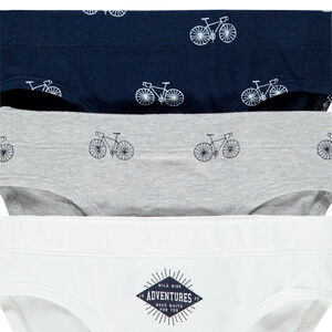 Lot de 3 slips en coton motif vélos 