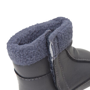 1/2 bottes souples avec col en fausse fourrure 