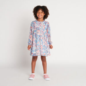 Robe manches longues à fleurs pour fille  