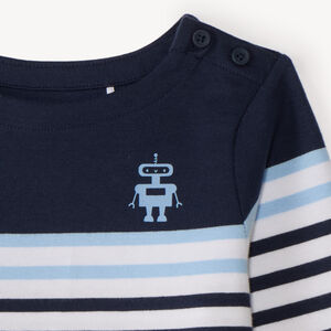 Marinière manches longues print robot pour bébé garçon 