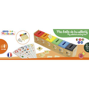 Jeu boîte de tri sélectif en bois  