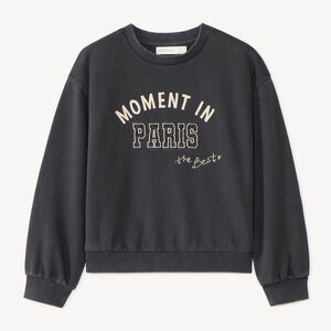Sweat oversize molleton fille broderie fantaisie 