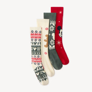 Lot de 4 chaussettes hautes garçon Mickey Disney 