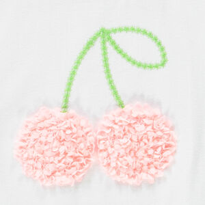 T-shirt manches courtes print cerises effet pétales 3D pour fille 