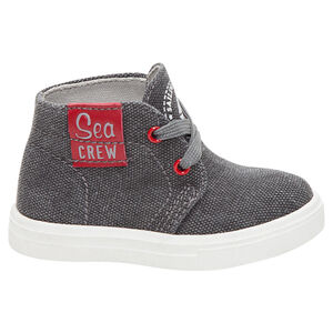 Bottillons en toile à lacets avec print forme écusson  