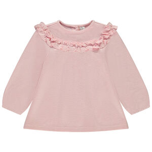 Tunique manches longues en tricot avec volants pour bébé fille 