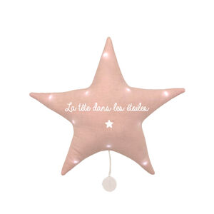 Veilleuse musicale étoile "La tête dans les étoiles" - Rose 