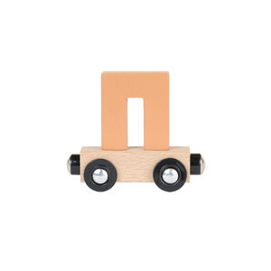 Lettre "PI" wagon en bois - marron 