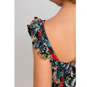Combinaison longue fluide imprimé tropical pour fille 