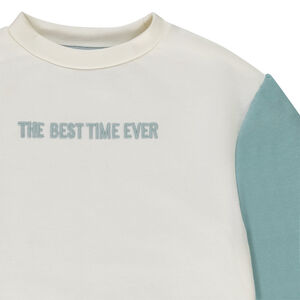 Sweat effet color block avec broderie pour fille 