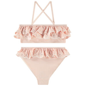 Maillot de bain 2 pièces à volants fille 