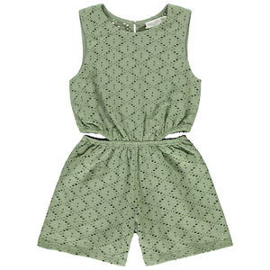 Combinaison courte en jacquard fantaisie ajourée fille 
