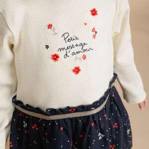 Robe bi-matière effet 2 en 1 à motifs fleuris pour bébé fille 