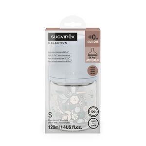 Biberon en verre avec tétine SX Pro S 120ML Wonderland Bleu 