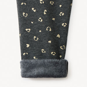 Jogging molleton imprimé tacheté et doublé pour fille 