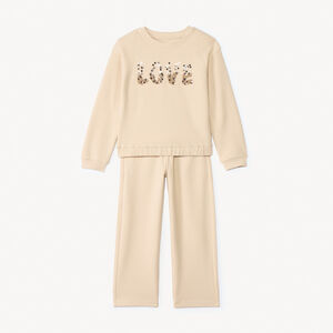 Ensemble jogging en nid d'abeille avec sequins pour fille 