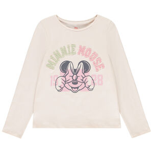 T-shirt manches longues Minnie Disney à bouclettes pour fille 