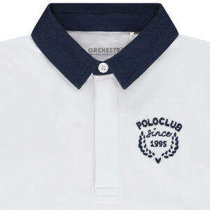 Polo manches longues brodé et bicolore pour garçon 