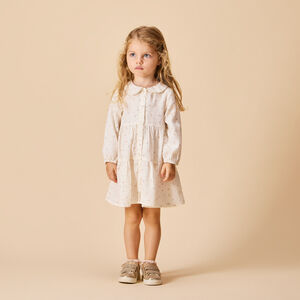 Robe manches longues imprimée et volantée pour bébé fille 