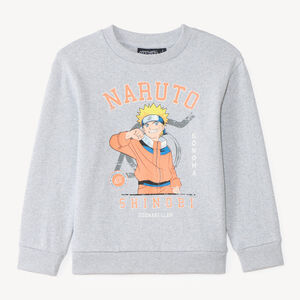 Sweat manches longues garçon gris chiné Naruto 